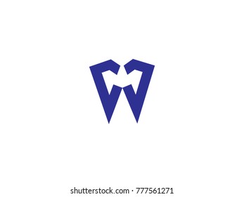 initial letter W design Logo Vector Graphic Branding Letter Element.