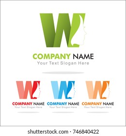Initial Letter W, Design Template