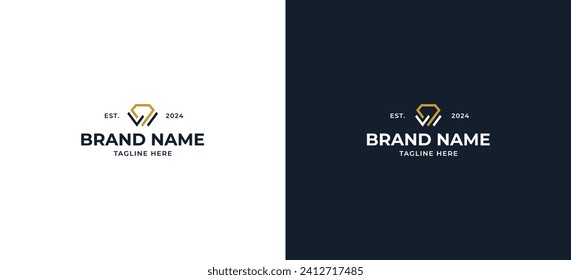 initial Letter W Diamond Logo Concept sign icon symbol Design Element. Vector illustration template