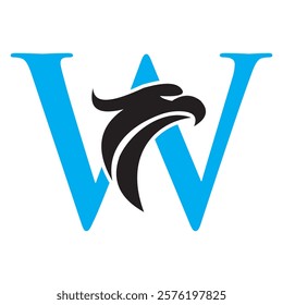 Initial Letter W Eagle Logo. Eagle Head Logo Concept For Business Company Vector Template