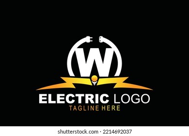 initial Letter W electric logo