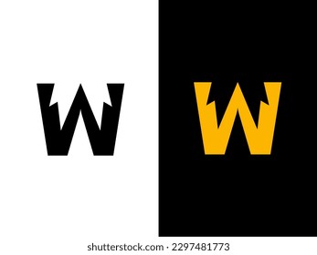 Initial Letter W Electric Logo. creative letter W Electric logo vector template