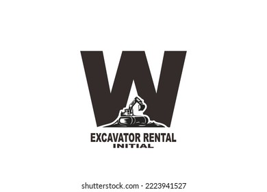 initial Letter W excavator logo

