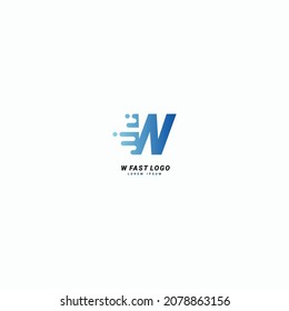 Initial letter W Fast speed logo design template