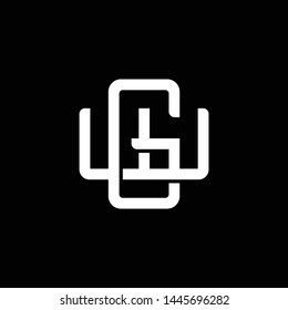 Initial letter W and G, WG, GW, overlapping interlock monogram logo, white color on black background