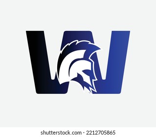 initial Letter W gladiator logo, gym and fitness icon.