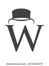 Initial Letter W Hat Logo Concept For Magic Hat Symbol Vector