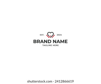 initial Letter W Heart Love Logo Concept sign icon symbol Design Element. Vector illustration template