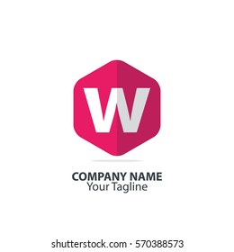 Initial Letter W Hexagon Logo 