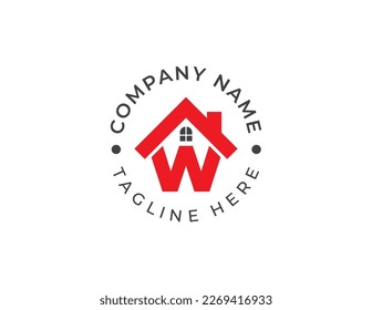 símbolo del concepto del logotipo inicial de la letra W del hogar símbolo del símbolo del elemento Diseño del elemento. Casa, Inmobiliaria, Realtor, Casa, Logotipo Hipotecario. Plantilla de ilustración de vector