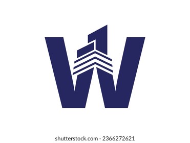 Plantilla de diseño de vectores con el logotipo inicial W. 