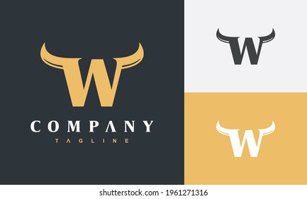 initial letter W horn logo	