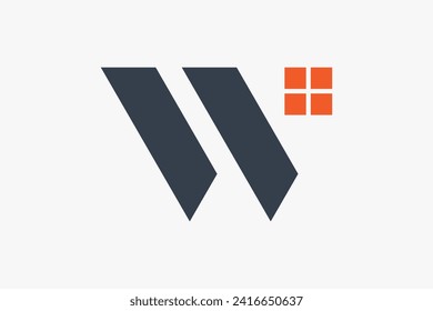 Initial Letter W House Window Real Estate Logo Template