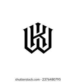 Initial Letter W K, monogram logo Sign Symbol design