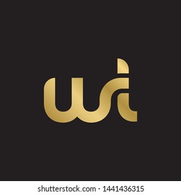 Initial letter w l linked lowercase logo design template elements. Gold letter Isolated on black  background. Suitable for business, consulting group company.