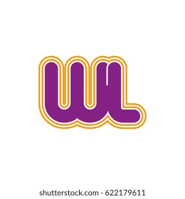 initial letter w and l. wl monogram outline logo