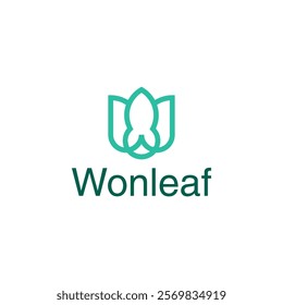 Initial letter w with leaf, nature vector icon logo illustration