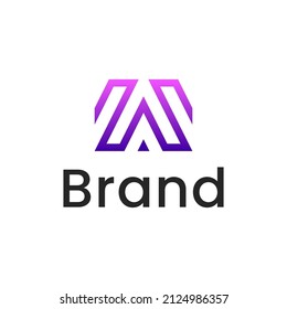 Initial Letter W line outline Logo