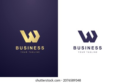 Logo de la carta inicial W para empresas o empresas de medios