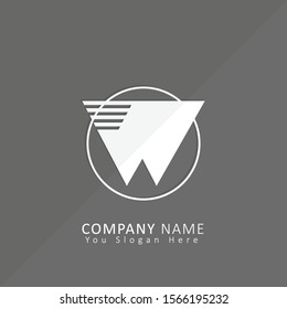 initial letter w logo design vector symbol template with circle element