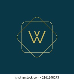 Initial letter W logo design vector with square element. creative W letter logo design.