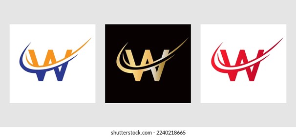 Plantilla de diseño del logotipo de la letra W inicial. Símbolo de tipo de letra W monograma