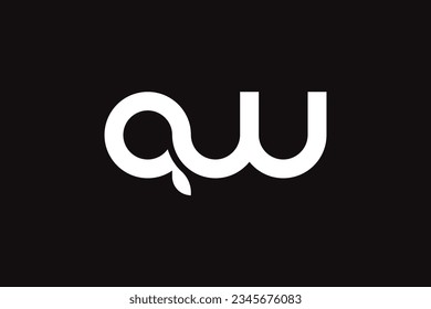 Letra inicial una plantilla de diseño de logotipo w sobre fondo negro