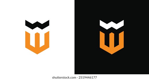 Initial letter W logo design with crown symbol. Premium Vector