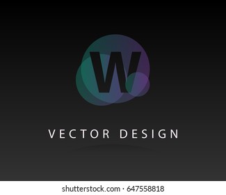 Initial Letter W Logo design vector with Circle