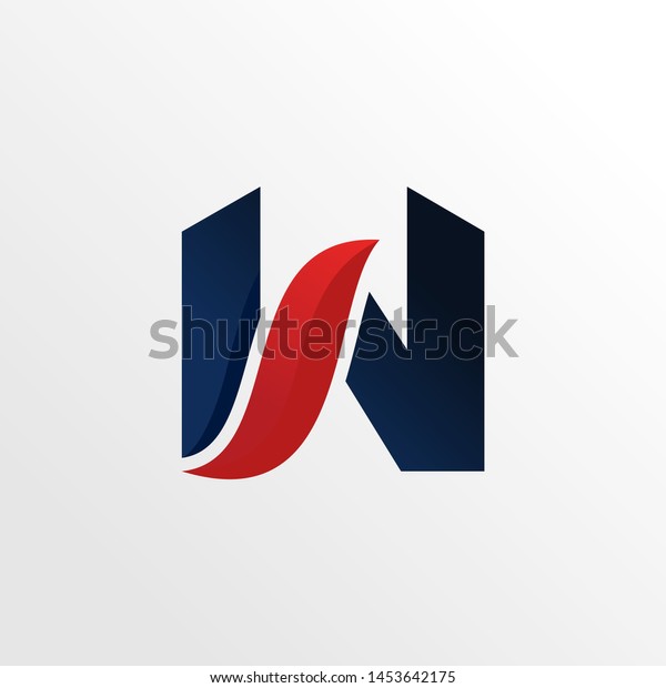 Initial Letter W Logo Design Red Stock Vector Royalty Free