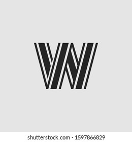 Initial Letter W logo icon  abstract vector design concept monogram color.