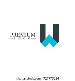 Initial Letter W Logo Icon Design Template Elements. Material design logo