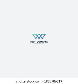 letra inicial logotipo W logotipo minimalista y alitas de águila logotipo