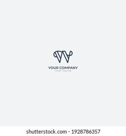 letra inicial logotipo W minimalista y decorativo