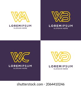 initial letter w logo set inspiration for brand and business