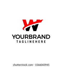 initial letter W logo with slice element graphic vector template