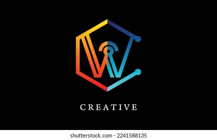 Anfangsbuchstabe W Logo-Vorlage. geeignet für Unternehmen, Markenidentität, Internet, Online-Shop, Label oder Verpackung.
