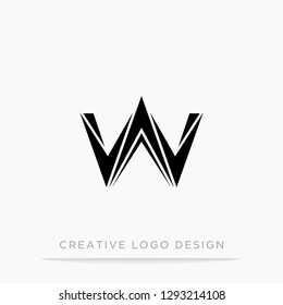 initial letter w logo template black illustration