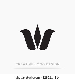 initial letter w logo template black illustration