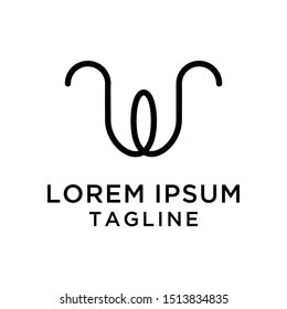 initial letter W logo template