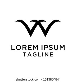 initial letter W logo template