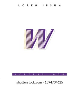 Initial letter W logo vector design template with effect.