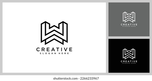 initial letter w logo vector design