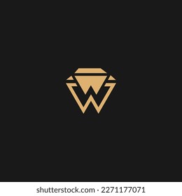 Initial letter W logo vector design template W diamond icon 
