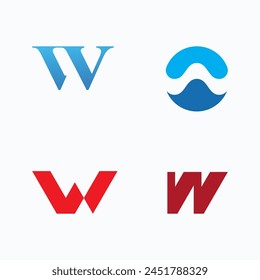 Initial letter W logo Vector template