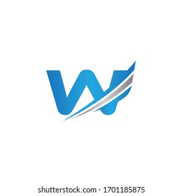 initial letter w logo wing etno modern