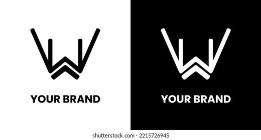 Initial letter w logo and wing symbol. brand design elements, Initial letter word logo icon, Initial Logo Template