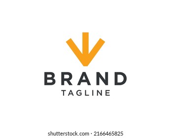 Logo De La Letra Inicial W. Forma geométrica amarilla aislada en fondo blanco. Usable para logotipos de empresas y marcas. Elemento de plantilla de diseño de logotipo de vectores planos.