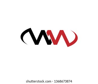 initial letter w m logo with intersect and infinity shape 