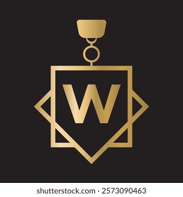 Initial Letter W Medal Logo Symbol Vector Template